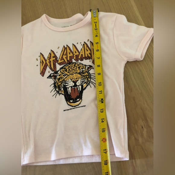 Def Leopard|The Vinyl Icons, Pastel pink band tee, baby tee••Cropped, small - Picture 6 of 7